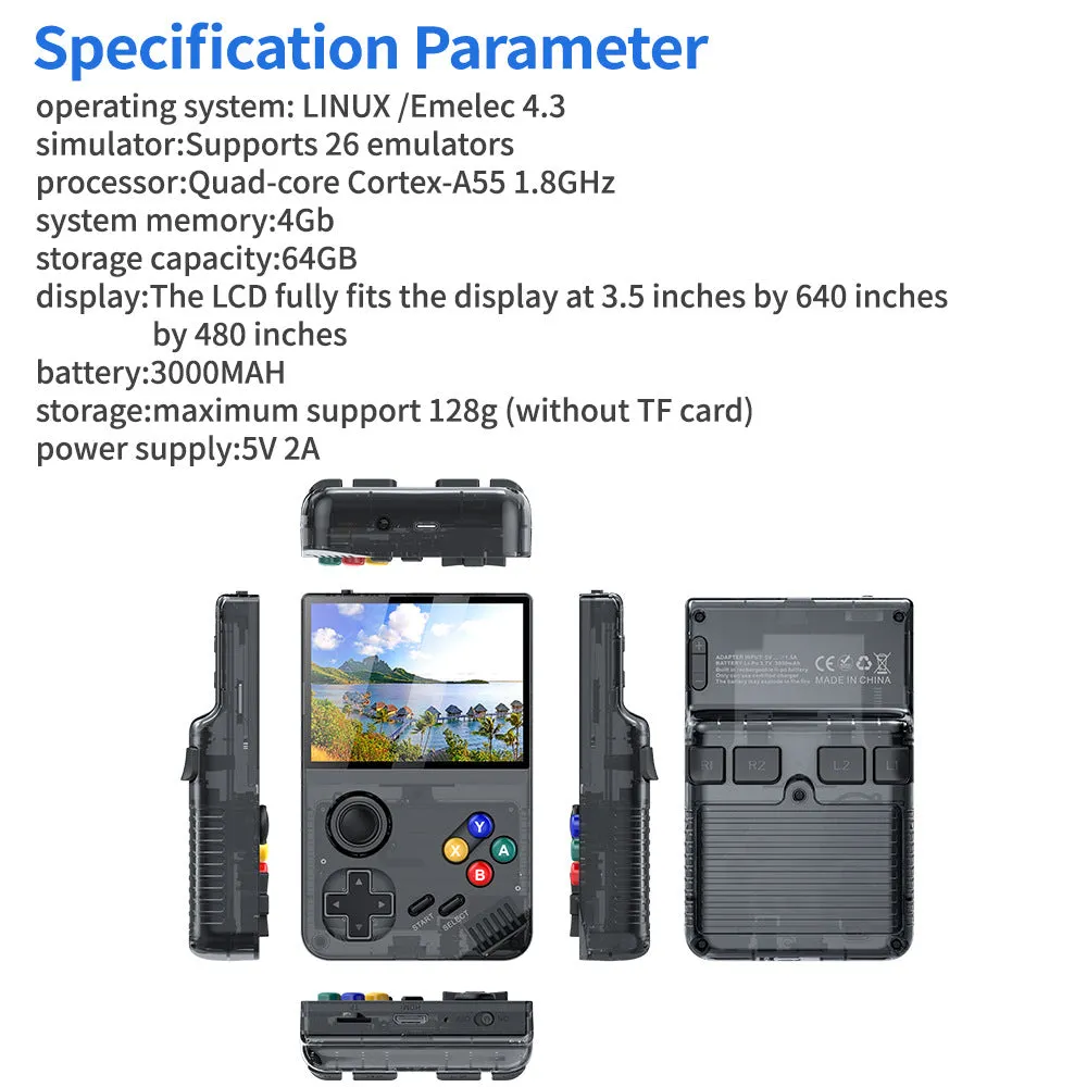 128G Purple MPOWN M19 Handheld Gaming Console | Retro Arcade & PSP Emulator | 3.5-Inch HD Screen, TV Connectivity, Portable 3D Gaming Device