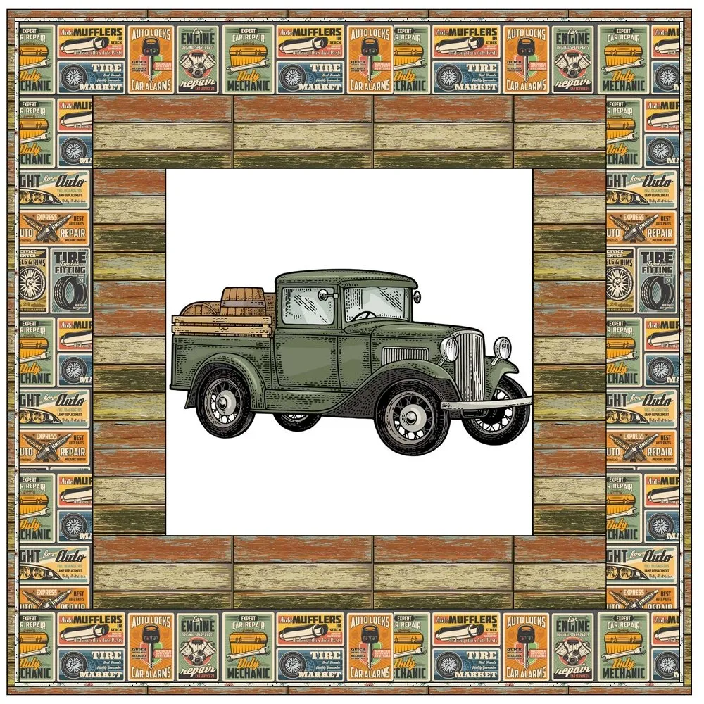 1930's Pickup Truck Poster Wall Hanging 42" x 42"