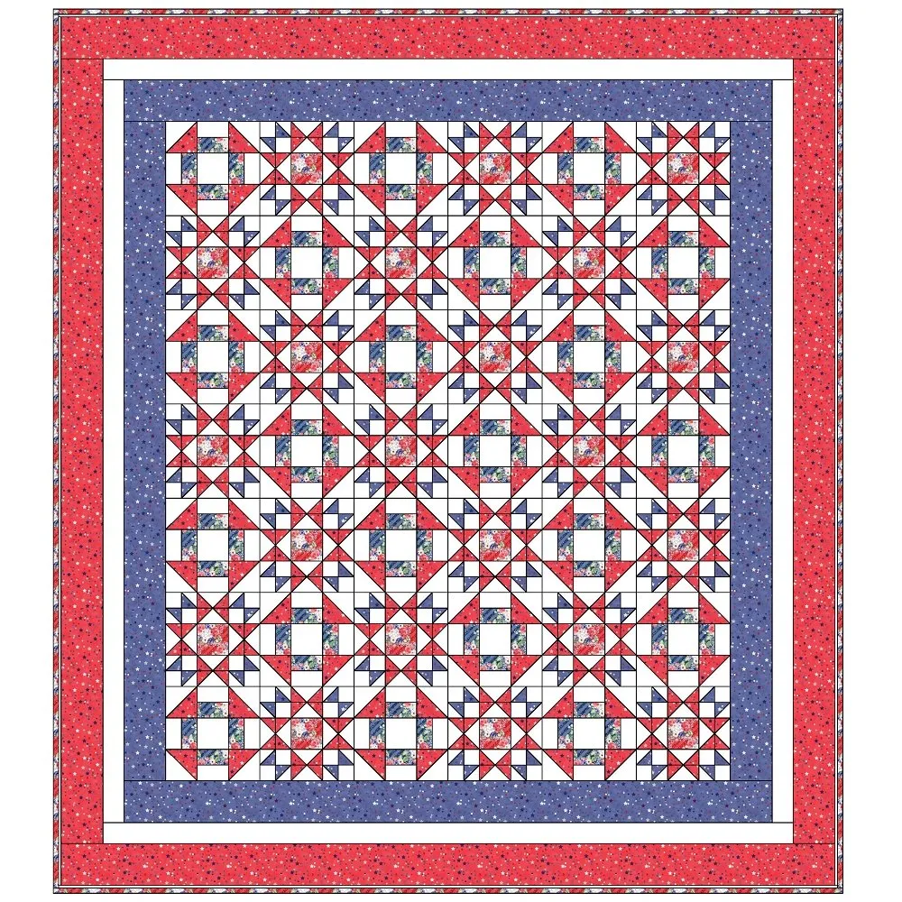 4th of July Collection Quilt Kit 75 1/2" x 84 1/2"