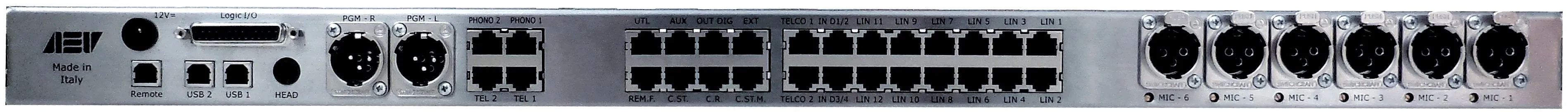 ACUO912 - 12 Channels Broadcast Consoles 6 Mics   2 tel Hybrids