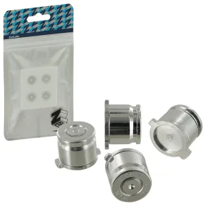 Aluminium Metal Bullet Action Button Set For Sony PS4 Controllers - Silver | ZedLabz