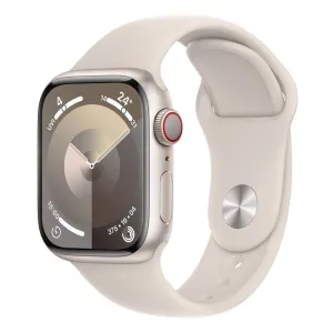Apple Watch Series 9 41mm GPS   Cellular Starlight Aluminium Case with Starlight Sport Band (S/M) (Opened Never Used)