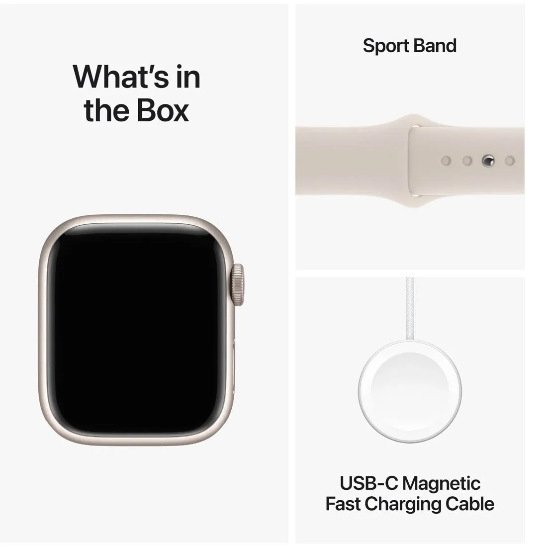 Apple Watch Series 9 41mm GPS   Cellular Starlight Aluminium Case with Starlight Sport Band (S/M) (Opened Never Used)