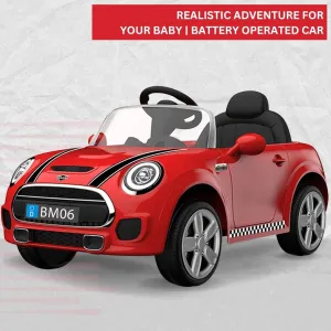 Baby Moo Mini Cooper Electric Ride-On Car for Kids | Rechargeable 12V Battery | Remote Control | USB MP3 Player | Ages 1-5 - Red