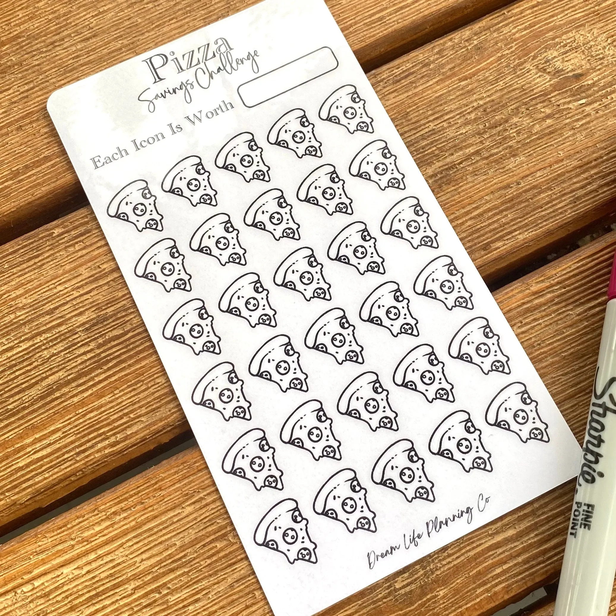 Burger, Donut, Taco, Pizza Savings Challenge Cards