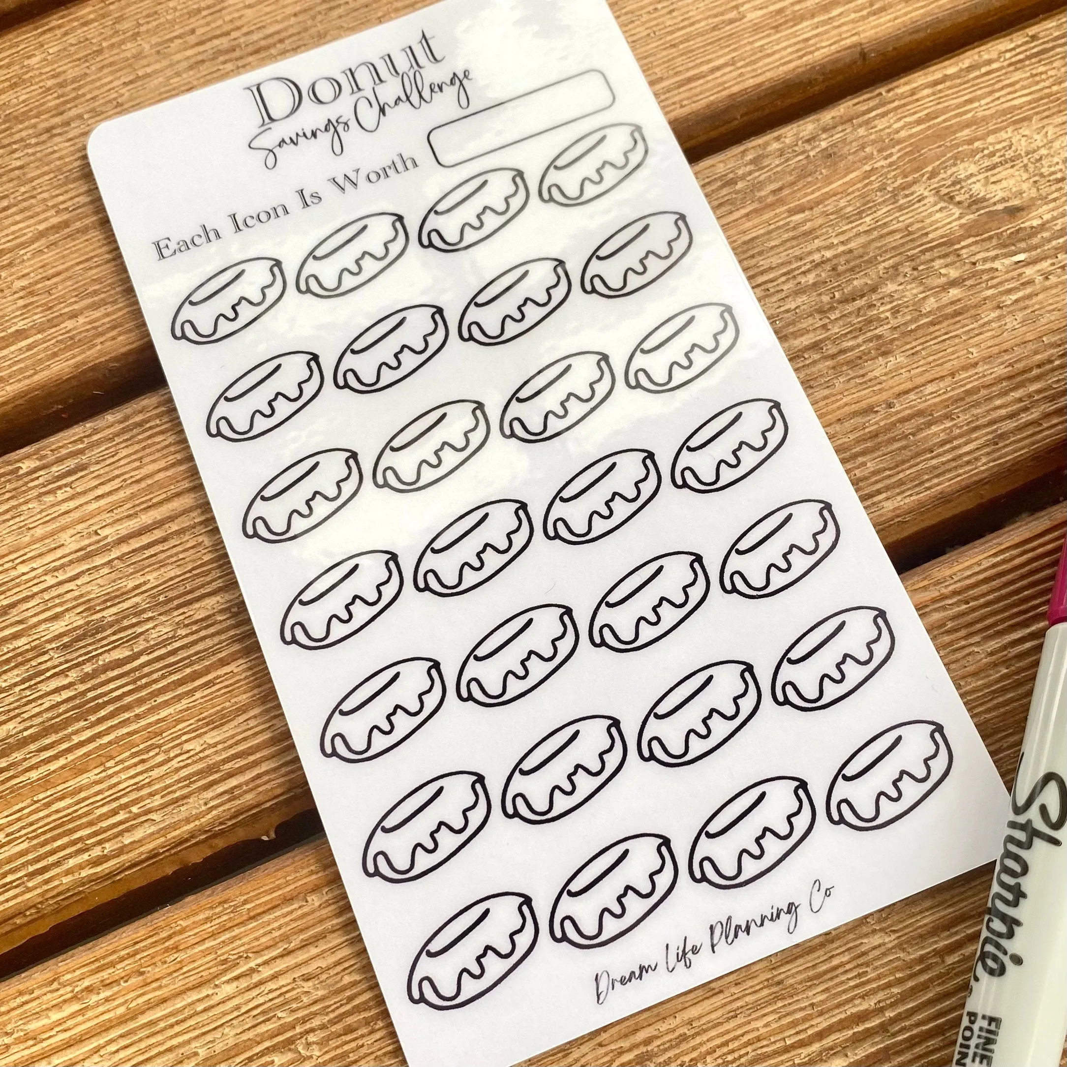 Burger, Donut, Taco, Pizza Savings Challenge Cards