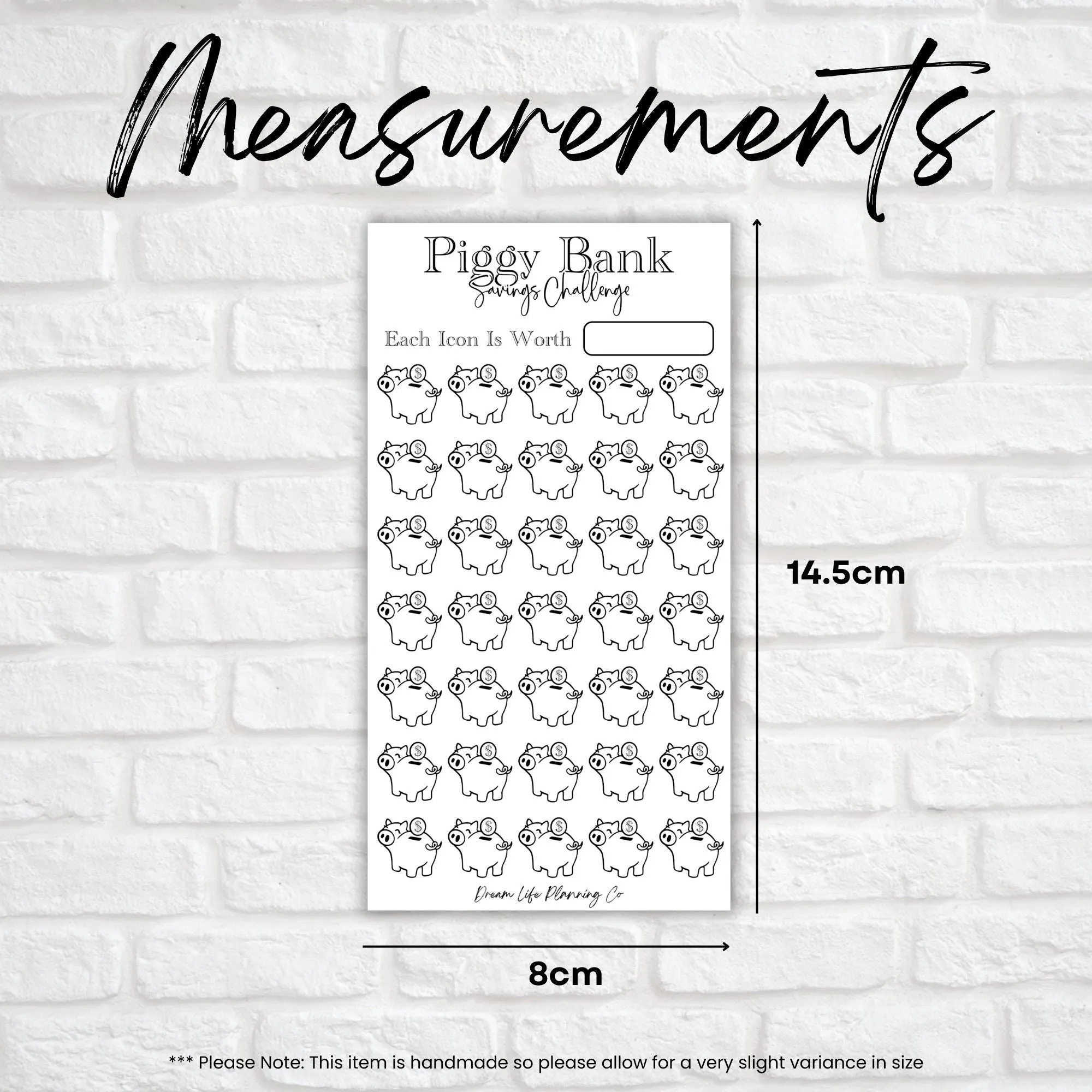 Cash Tracking Laminated Tracker