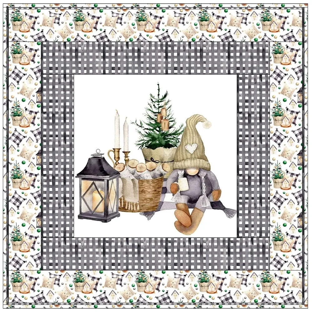 Christmas Farmhouse Gnome Chilling Wall Hanging 42" x 42"