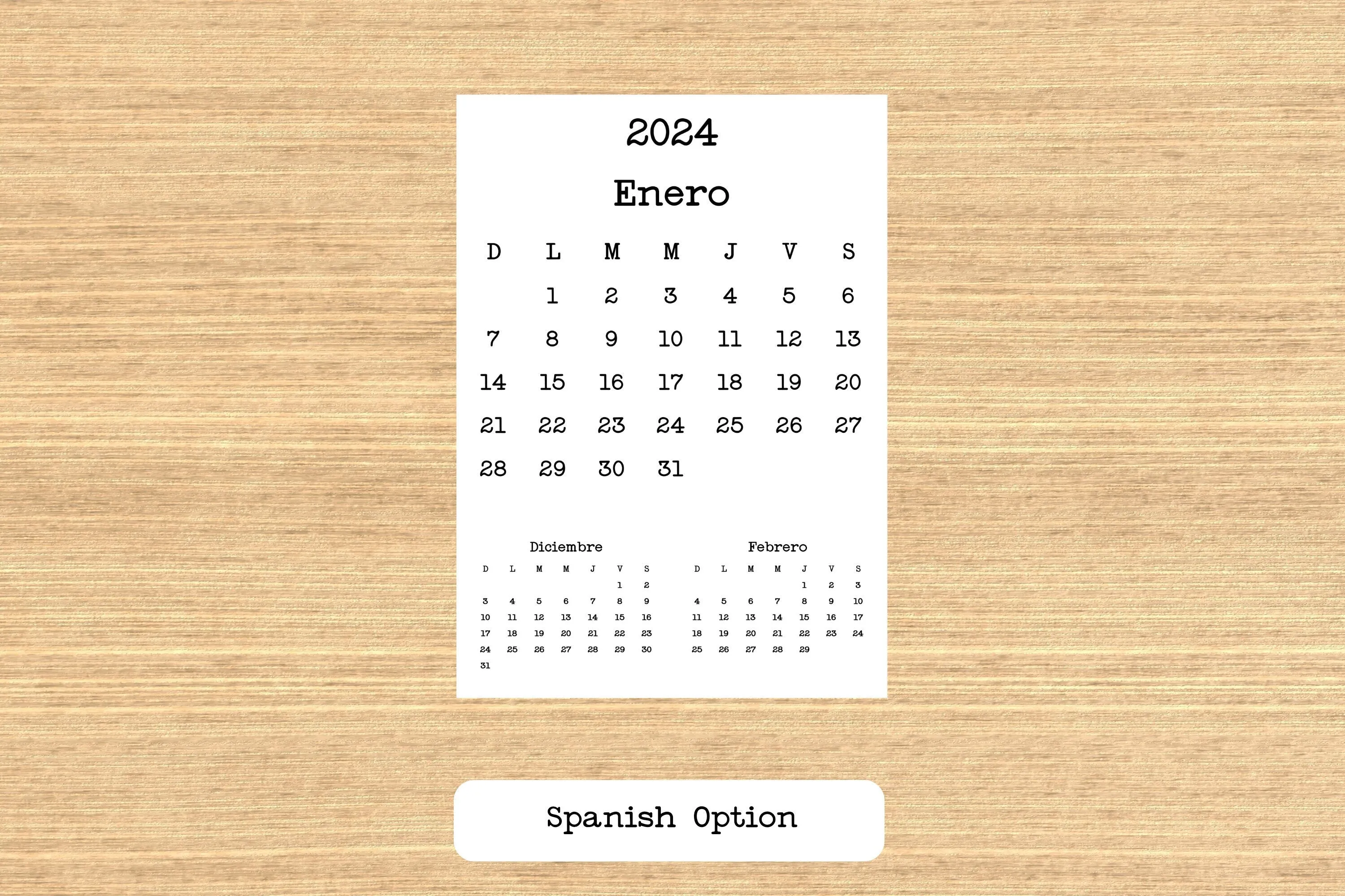 Desk Calendar 3 Month Design