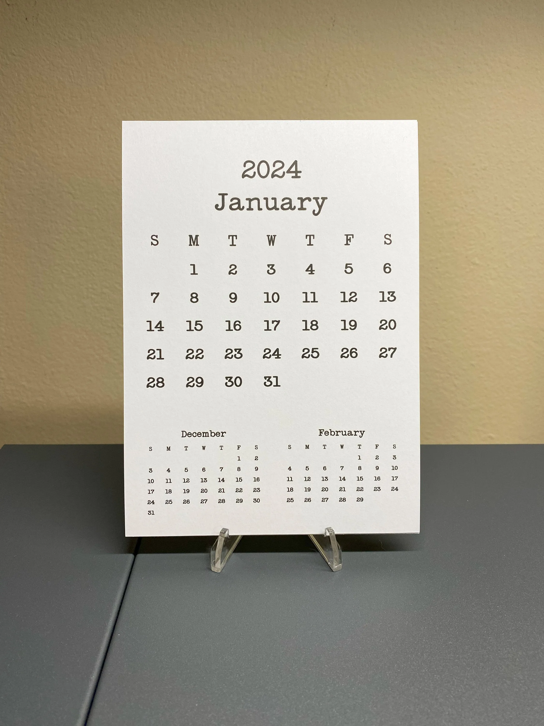 Desk Calendar 3 Month Design