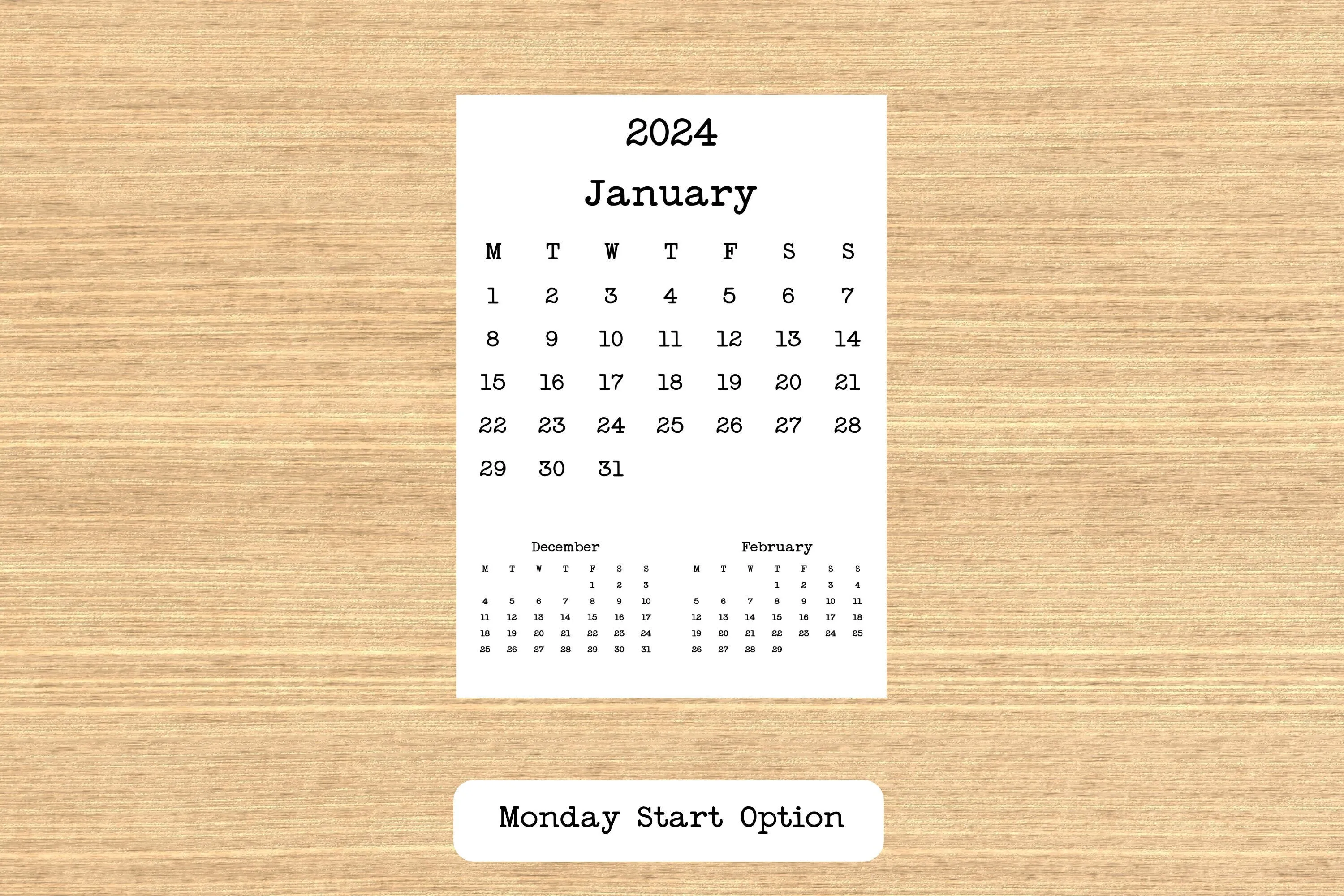 Desk Calendar 3 Month Design
