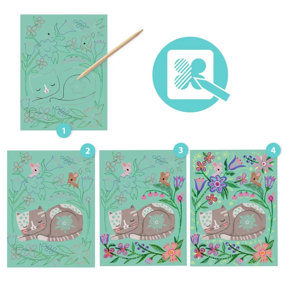 Djeco Scratch Art Kit - Encounters