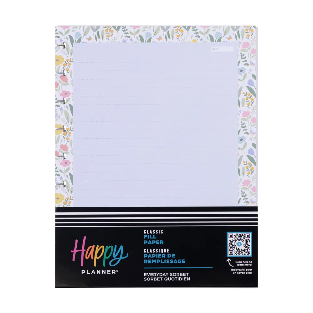 Everyday Sorbet Floral - Grid   Dotted Lined   Dot Grid Classic Filler Paper - 40 Sheets