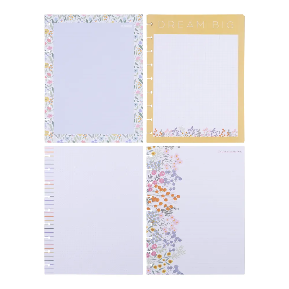 Everyday Sorbet Floral - Grid   Dotted Lined   Dot Grid Classic Filler Paper - 40 Sheets