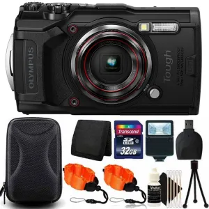 OLYMPUS Tough TG-6 12MP Waterproof W-Fi Digital Camera Black with 32GB Card   Accessory Kit