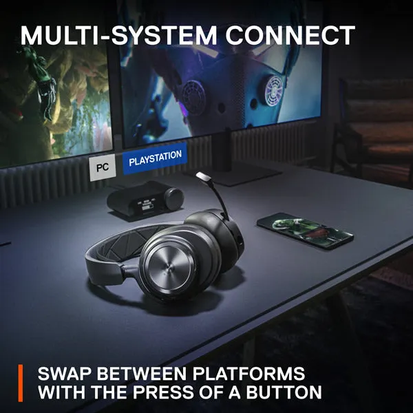 SteelSeries 61520 Arctis Nova Pro Wireless High-Fidelity Gaming Audio with Multi-System Connect- Black
