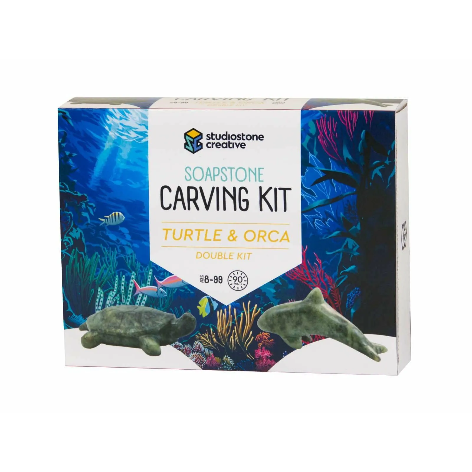 Turtle & Orca Soapstone Carving Kit