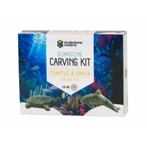 Turtle & Orca Soapstone Carving Kit