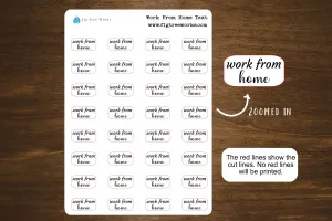 Work From Home Text Stickers | Script Stickers for Planners, Journals, and Notebooks | Mini Scripts